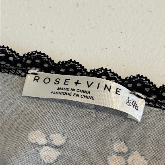 ROSE + VINE super soft pj set floral sleep set boxers & cami top black size L/XL - Picture 12 of 17